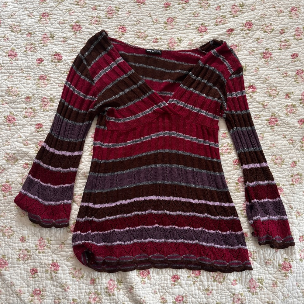 Striped babydoll top